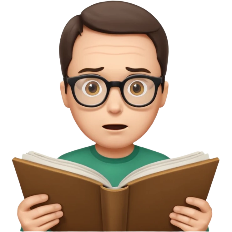 эмоджи  Шелдон (Теория большог взрыва) читает сценарий и удивляется emoji
