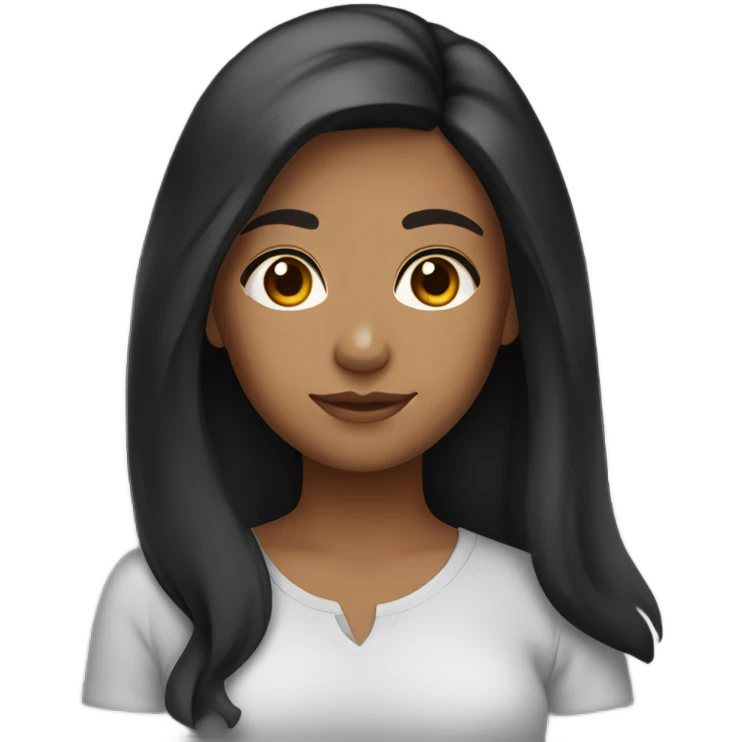 girl with below the shoulders dark hair and tan skin emoji