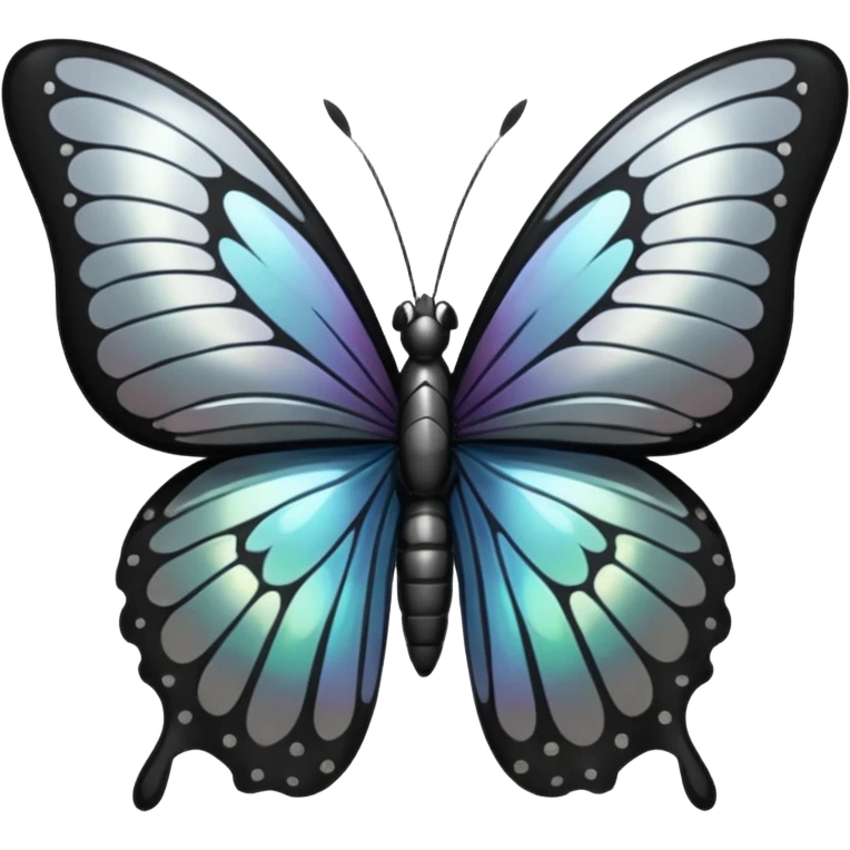 butterfly black and silver emoji