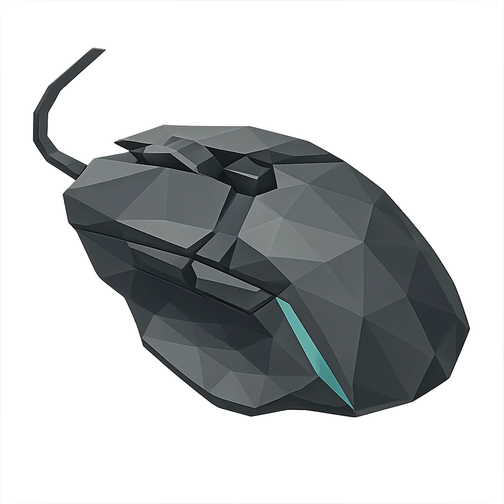 low-poly polygonal style gaming mouse emoji