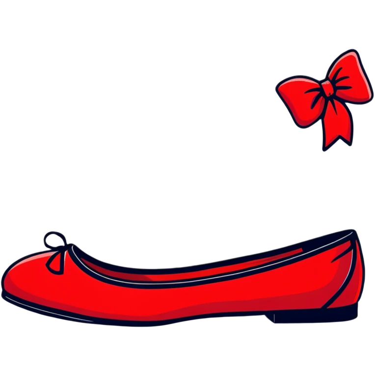 elegant cherry red ballet flats with bow emoji