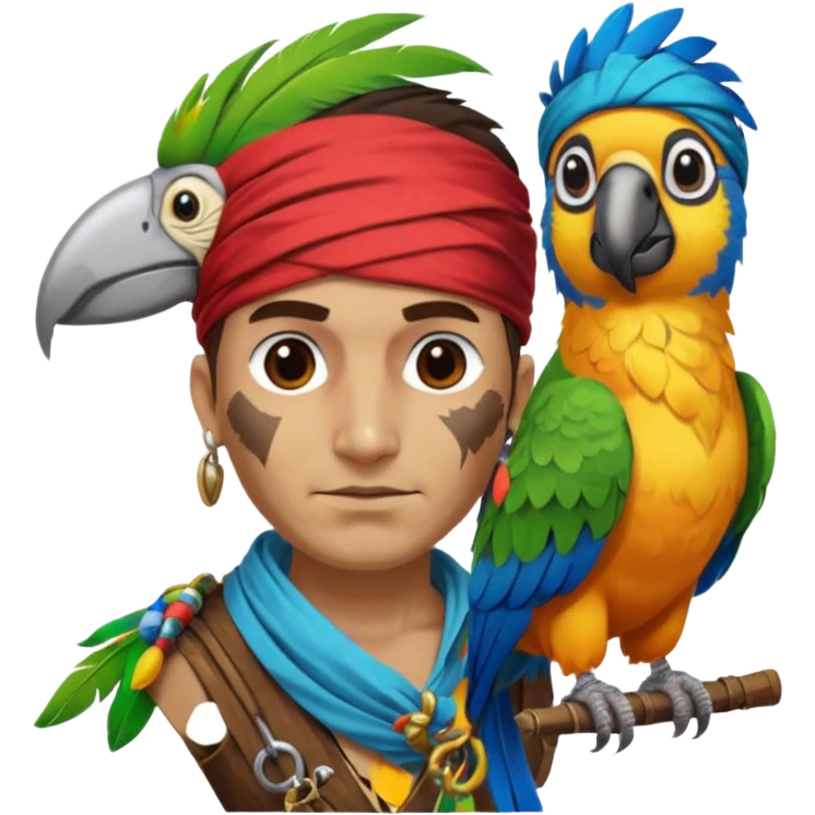 pirate and parrot emoji