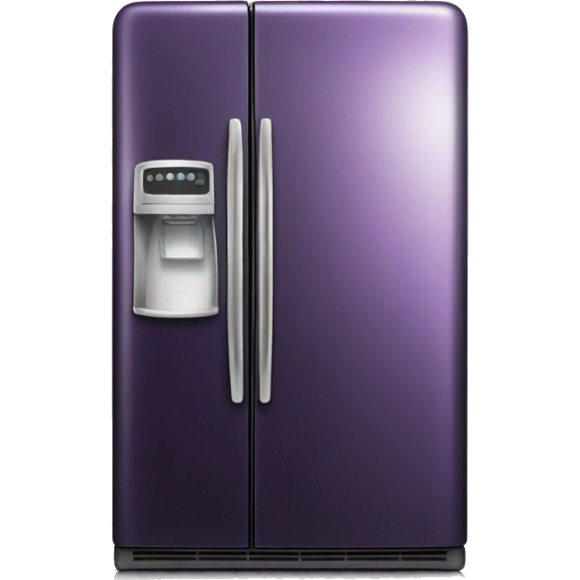 Realistic Metallic dark purple fridge isolated.  emoji