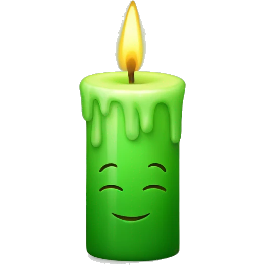 green candle that is very happy emoji