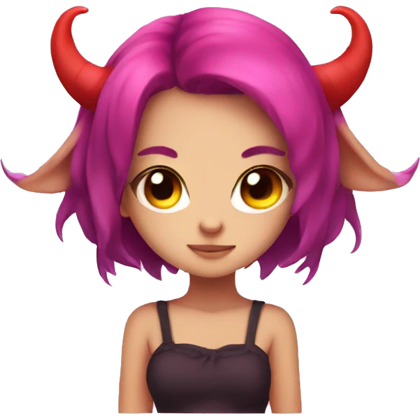 Kawaii cute demon girl emoji