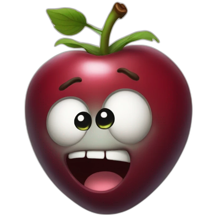 À cherry scared emoji