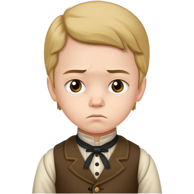 an 1840’s child from the west looking annoyed emoji