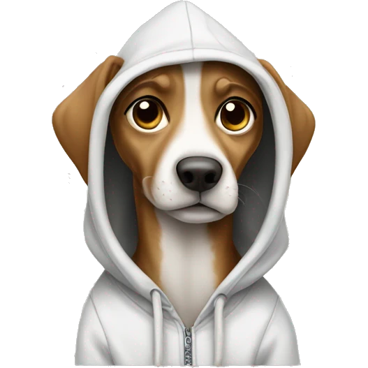 skinny dog in hoodie  emoji
