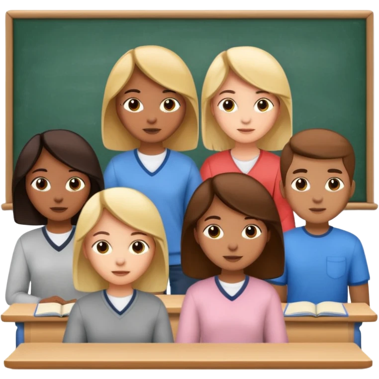 estudiantes en clase emoji