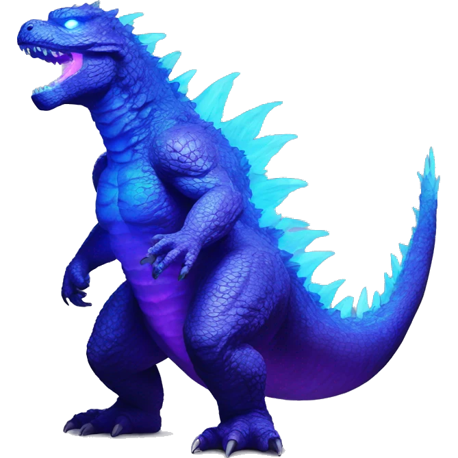 Godzilla blue and purple glow emoji