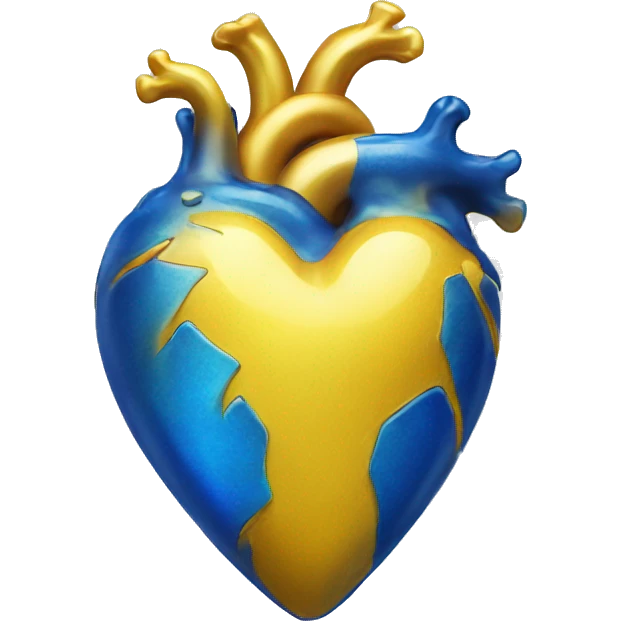 Blue and yellow shiny heart  emoji