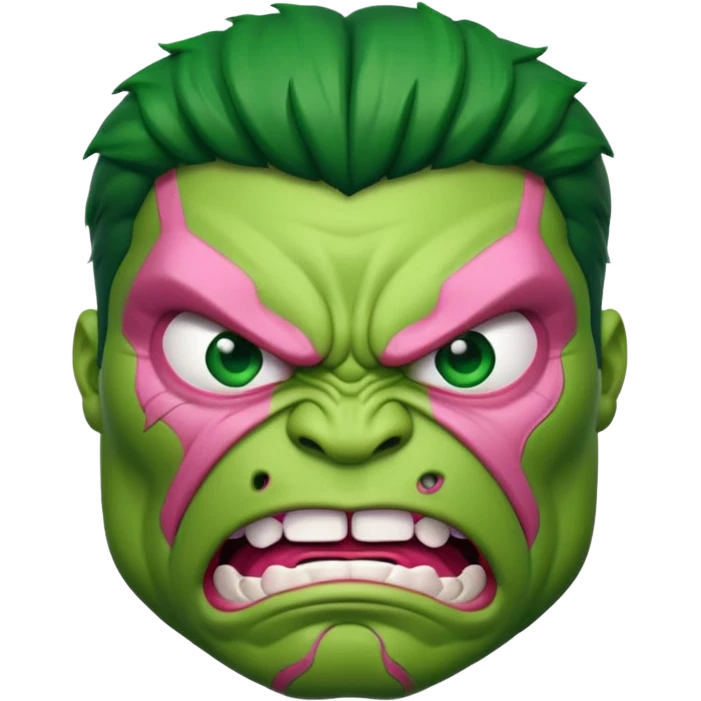 Pink hulk face  emoji