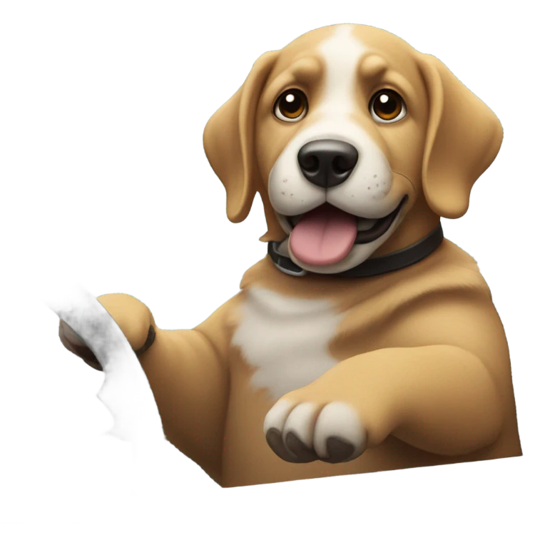 Dog driving a truck emoji