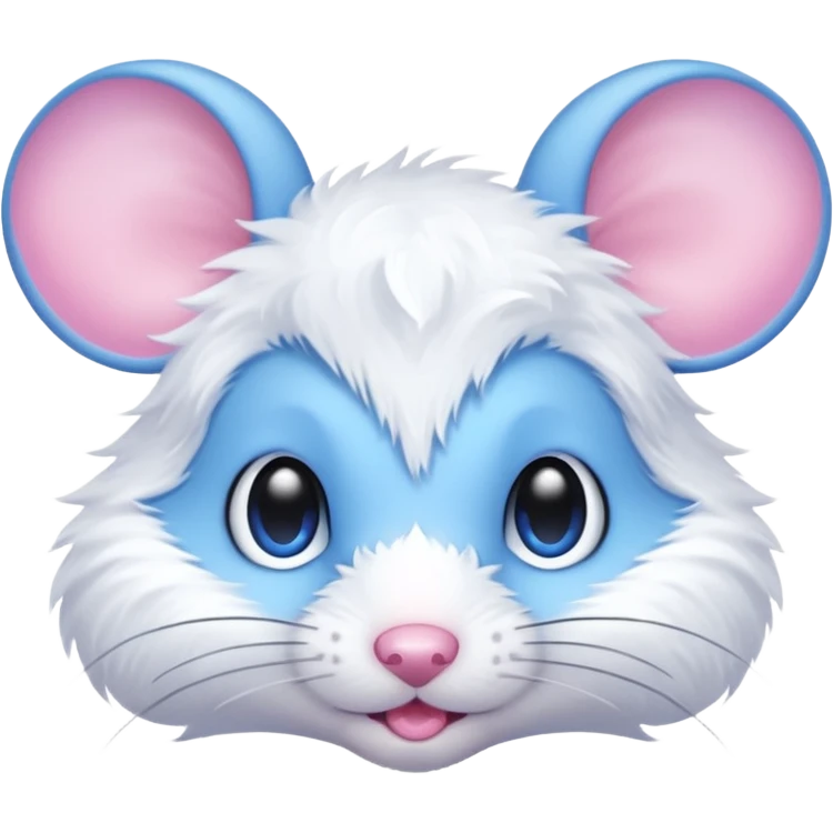 A mouse face with blue light halo emoji