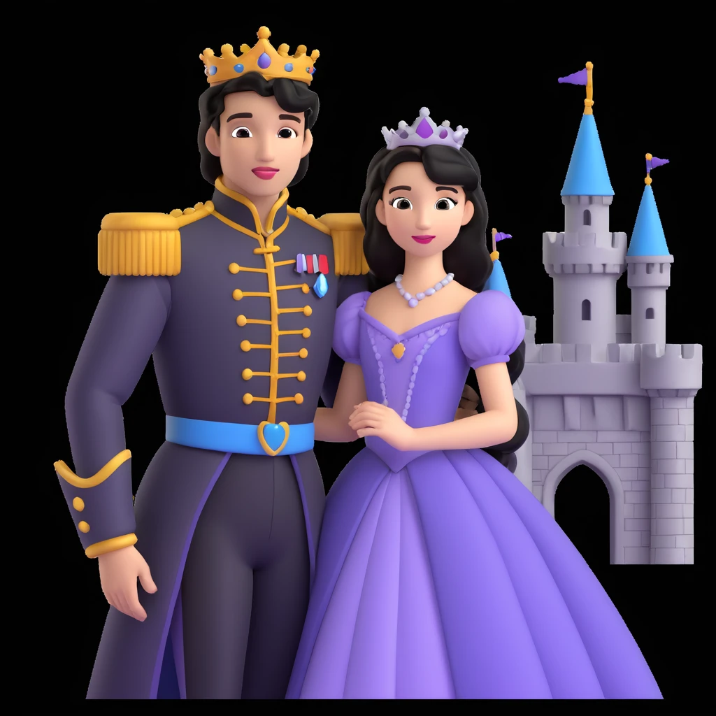 prince and princess disny dress close up photo in castle emoji