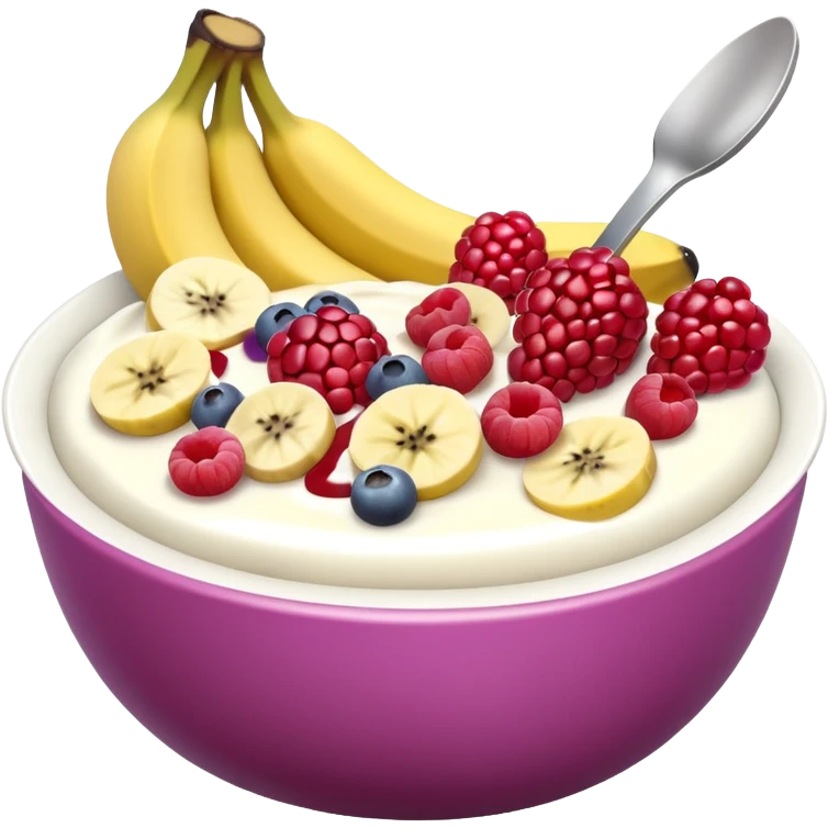 Yoghurt bowl with fruit emoji