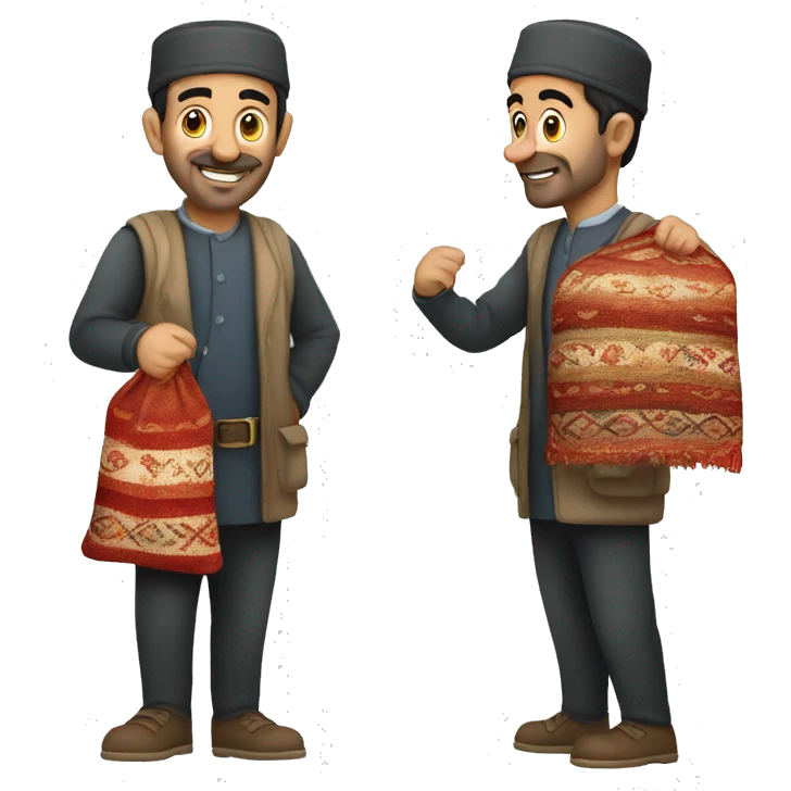 turkish seller holding rug emoji