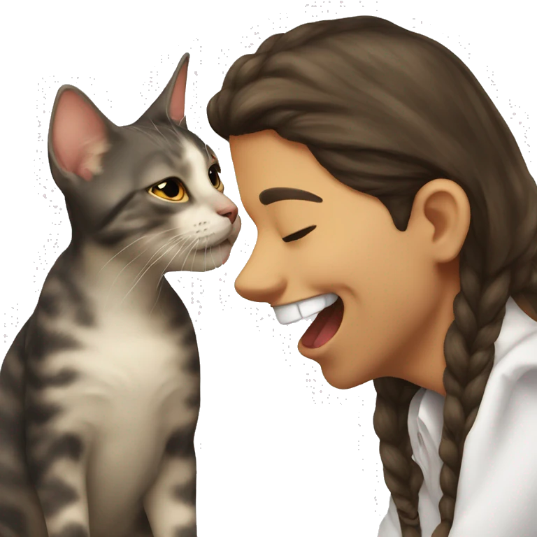 Cat kiss a dog emoji