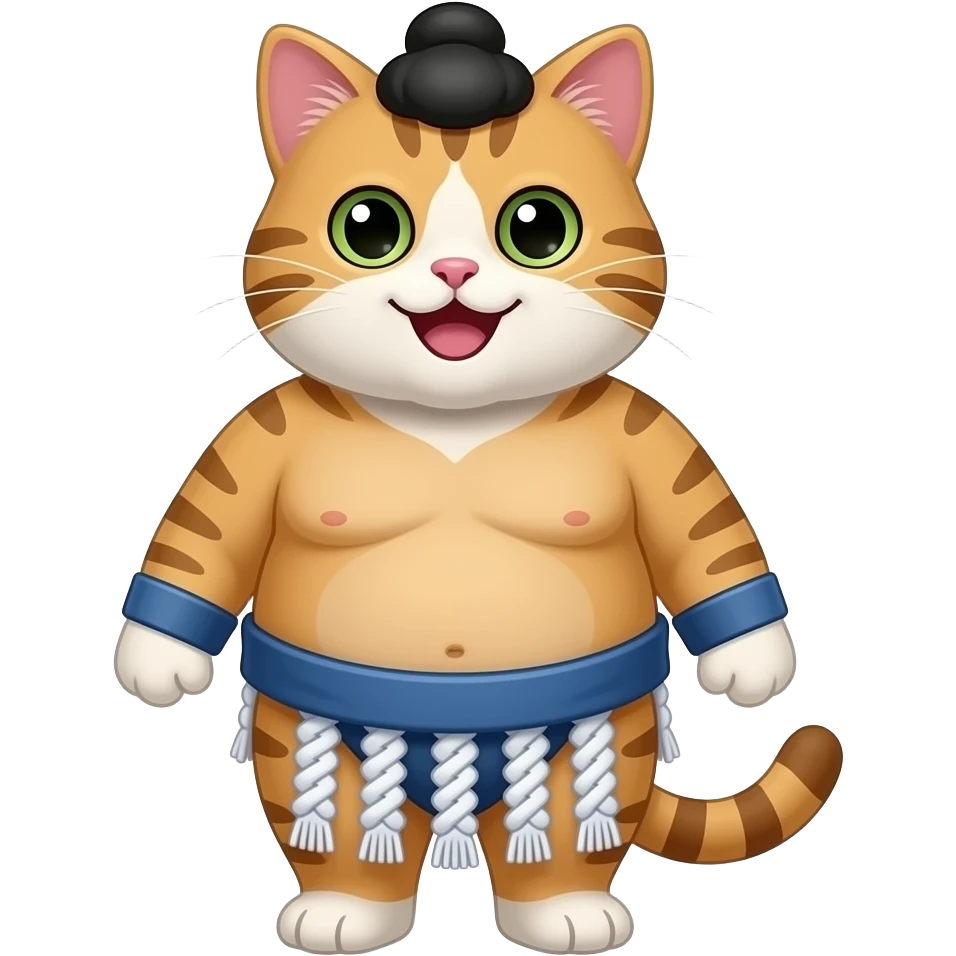 a happy sumo wrestler cat emoji