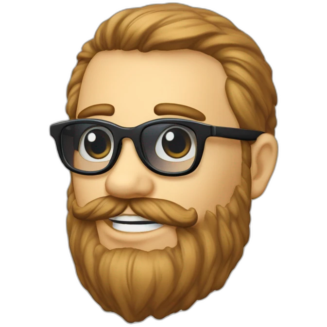 Bobo parisien mâle lunette cheveux année 80 chaume barbe emoji