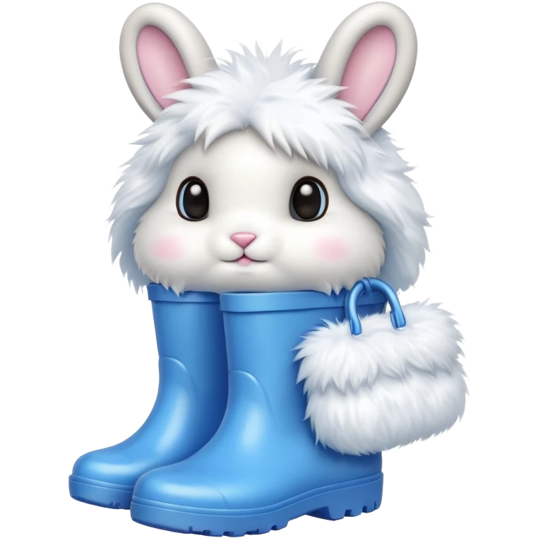Bunny wearing rainboots emoji
