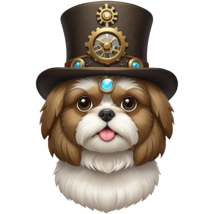 Shitzu with steampunk top hat emoji