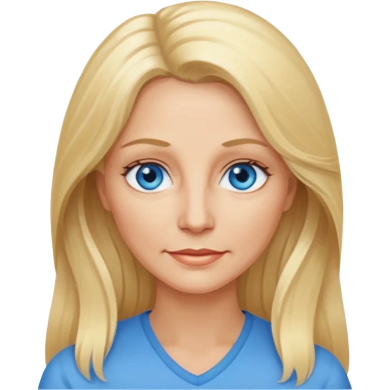 50 yr old woman long blonde hair blue eyes  emoji