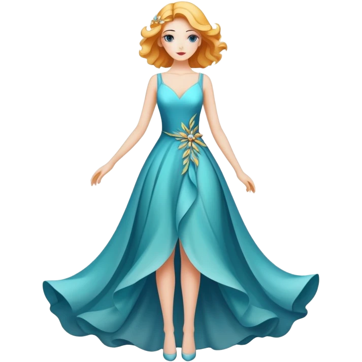 Beautiful elegant elemental Abstract La Creatura Lady full body emoji