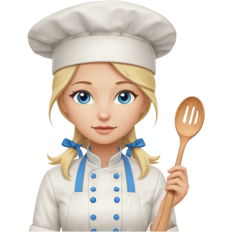 Sexy Long Blonde hair blue eyed female chef emoji