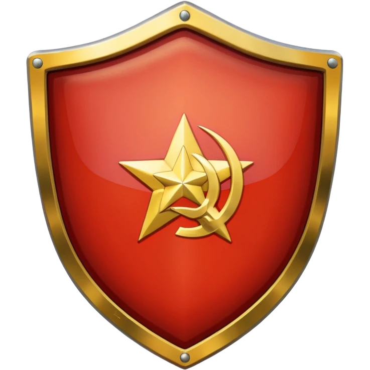 generate a very realistic shield metal with the USSR flag emoji