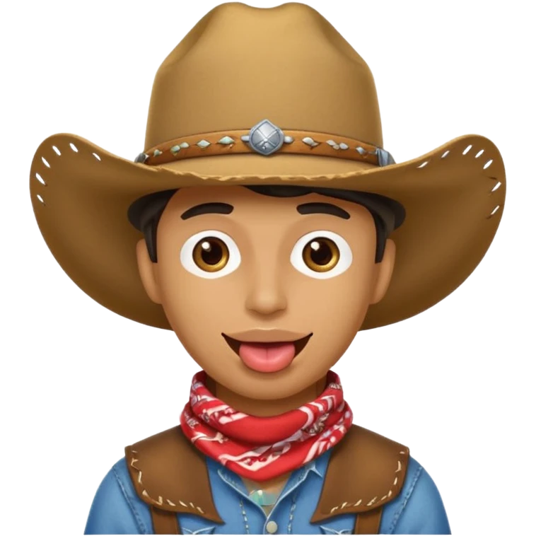 cowboy sticking tongue out emoji