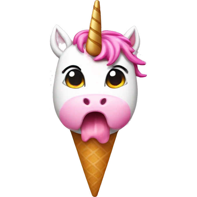 pink unicorn with icecream  emoji