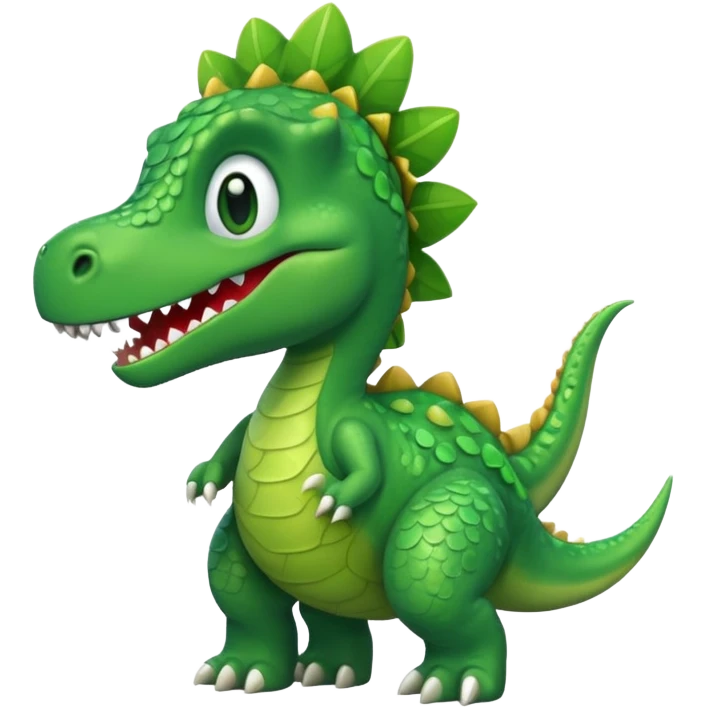 Dinosaur wearing a bow emoji