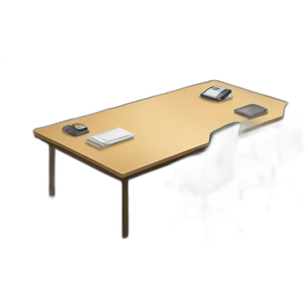 Account with official suite set in office with big table emoji