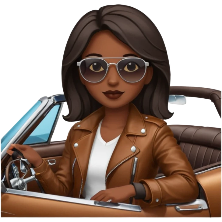 Classic mustang dark women sitting in emoji