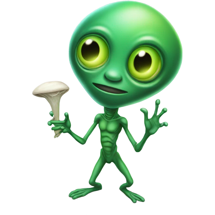 Alien passing joint emoji