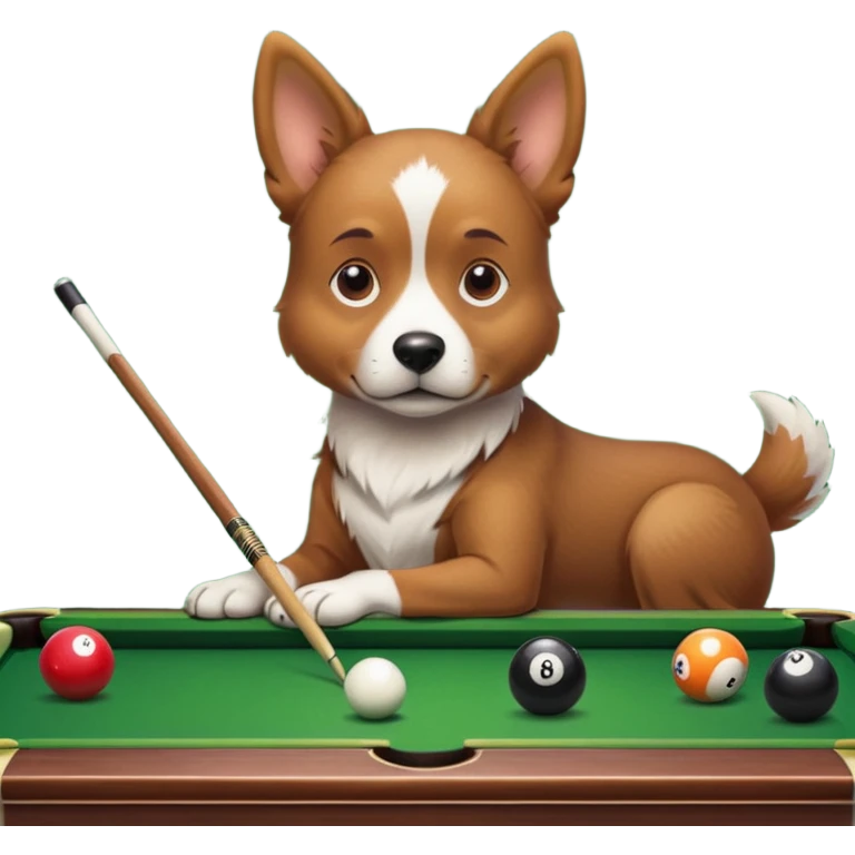 dog playing billiards emoji