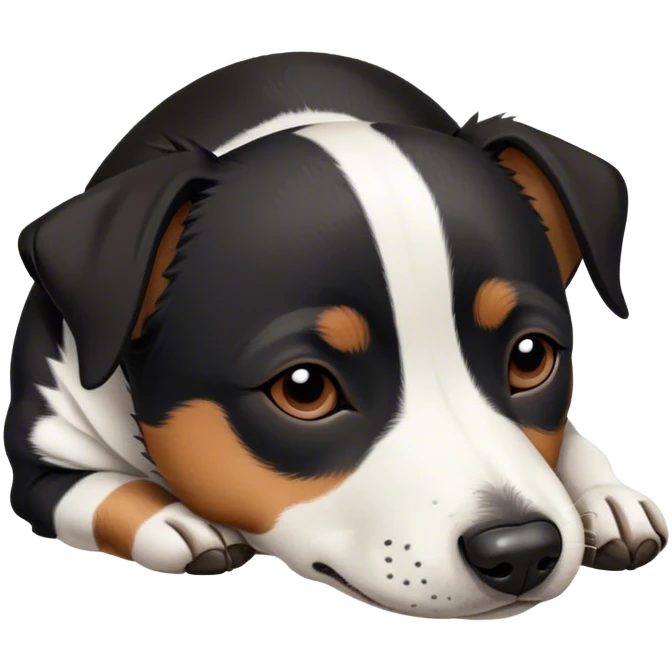 Sleeping black jack russell emoji