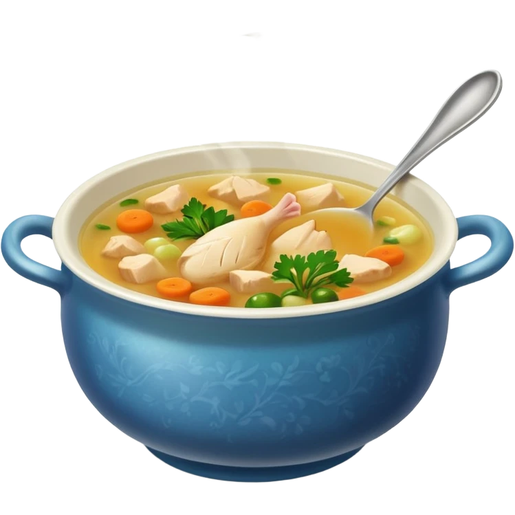 Plato de caldo de pollo  emoji
