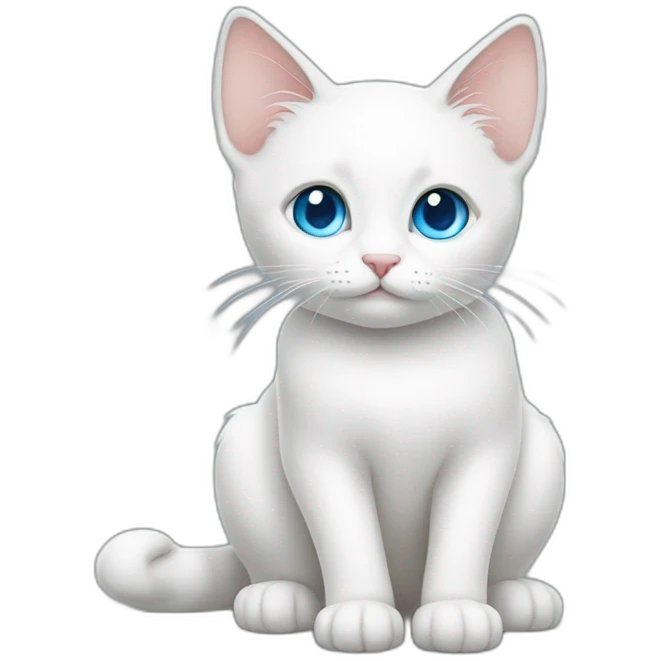 white cat blue eyes all body emoji