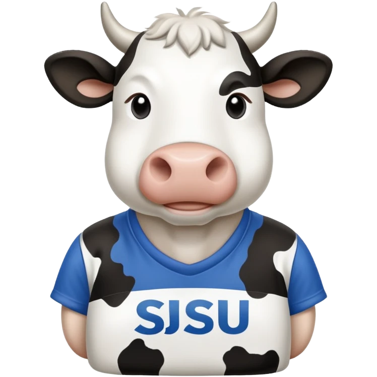 cow wearing a t-shirt that says SJSU emoji