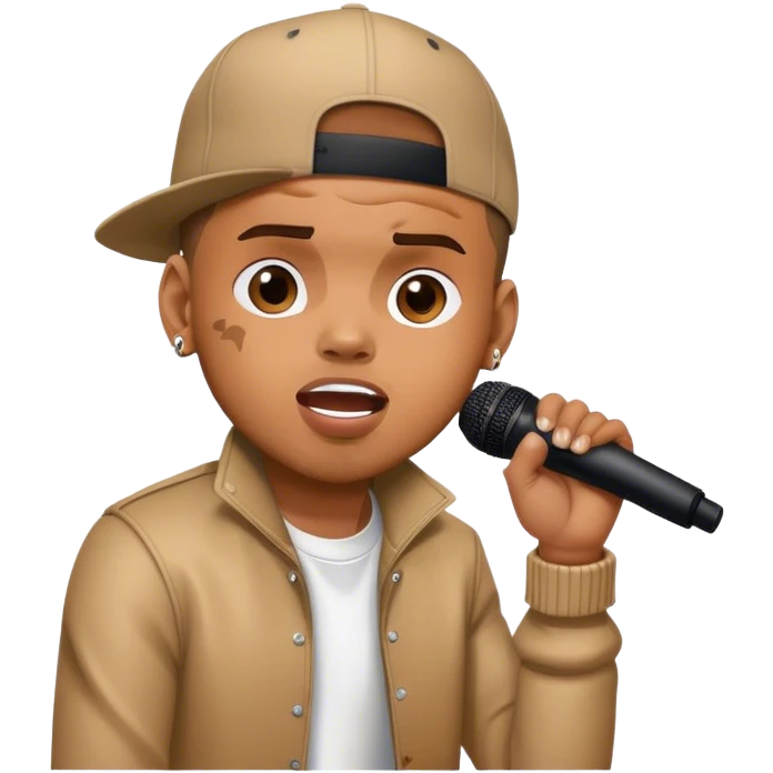 Hyper Realistic Chris Brown on stage singing  emoji