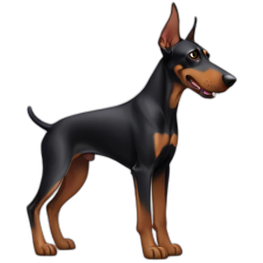Doberman with 1 floppy ear emoji