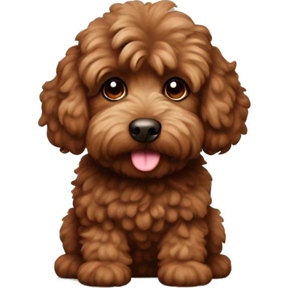 Brown fluffy cockapoo  emoji