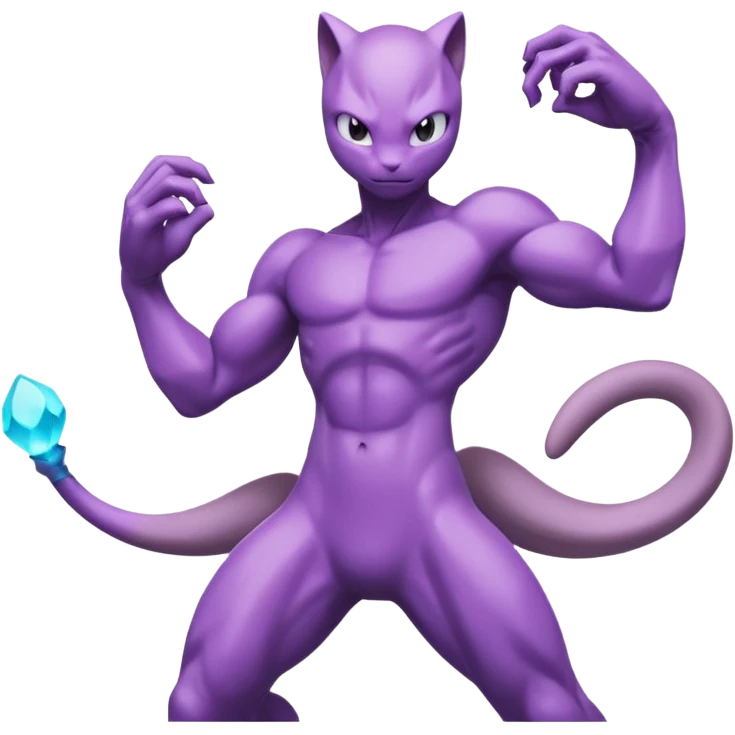 Pokemon legendary cian and purple mewtwo emoji