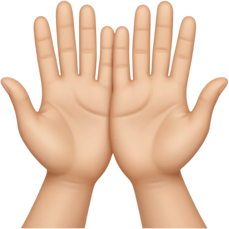 Emoji icon of open hands facing up, soft realistic skin texture, smooth shading, minimal details, centered composition emoji