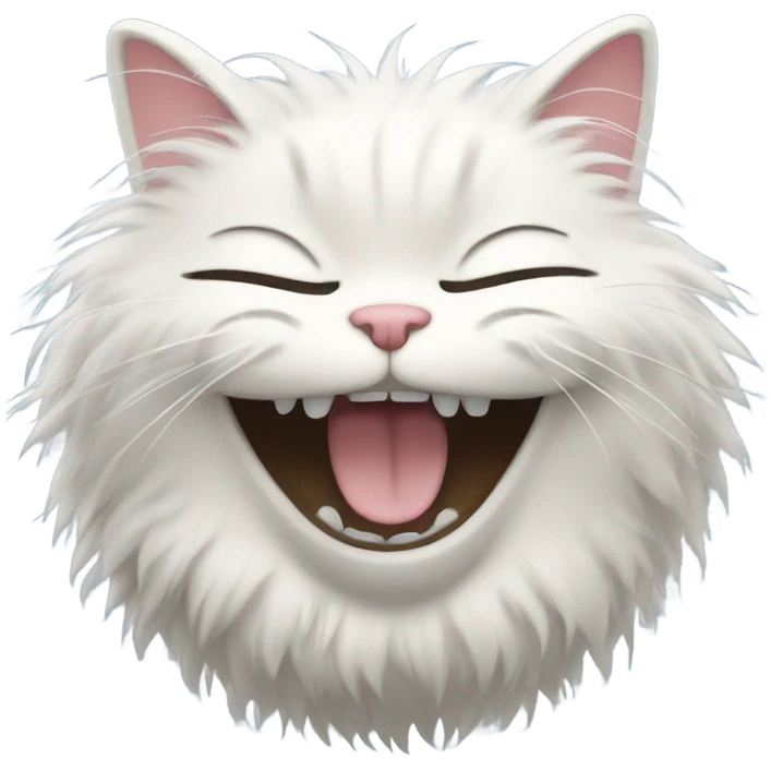 Fluffy cat laughing emoji