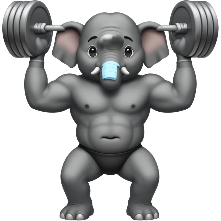  black elephant deadlifting emoji