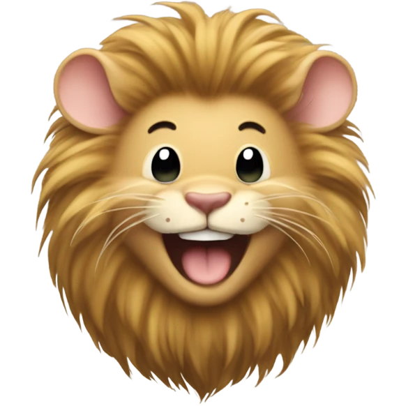 Tan mouse with lion's mane is evil laughing emoji