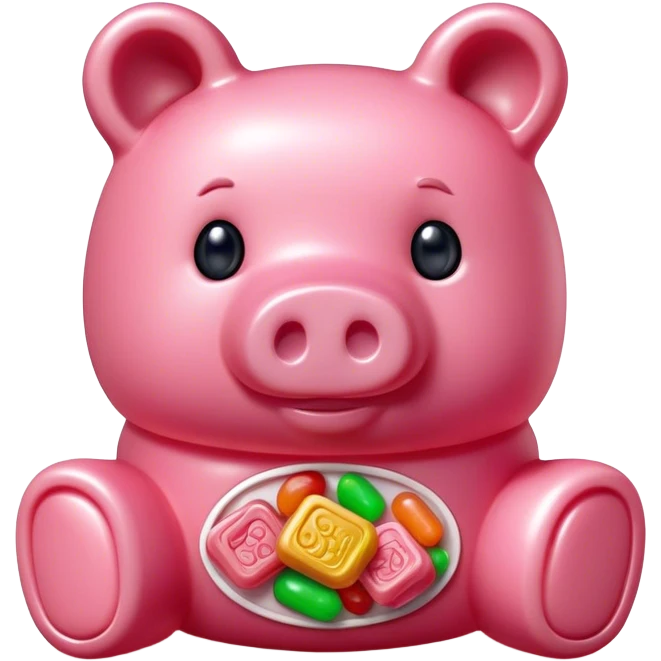 pink spam gummy bear pig candy emoji